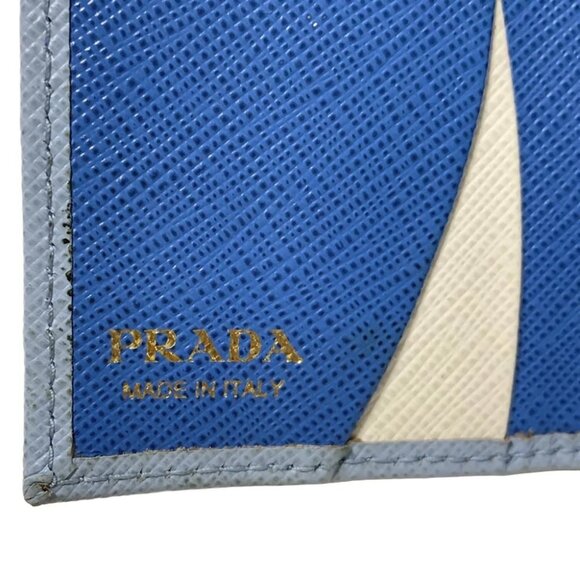 Auth PRADA - 1PG004 Celeste (light blue) Saffiano Leather Key Case - Picture 2 of 5